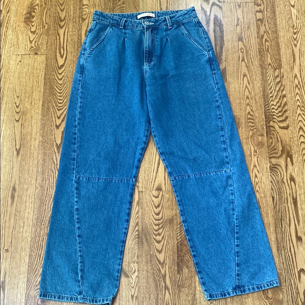 Gatos & Atos mom jeans size 42 medium Wash high rise 100% cotton pleated